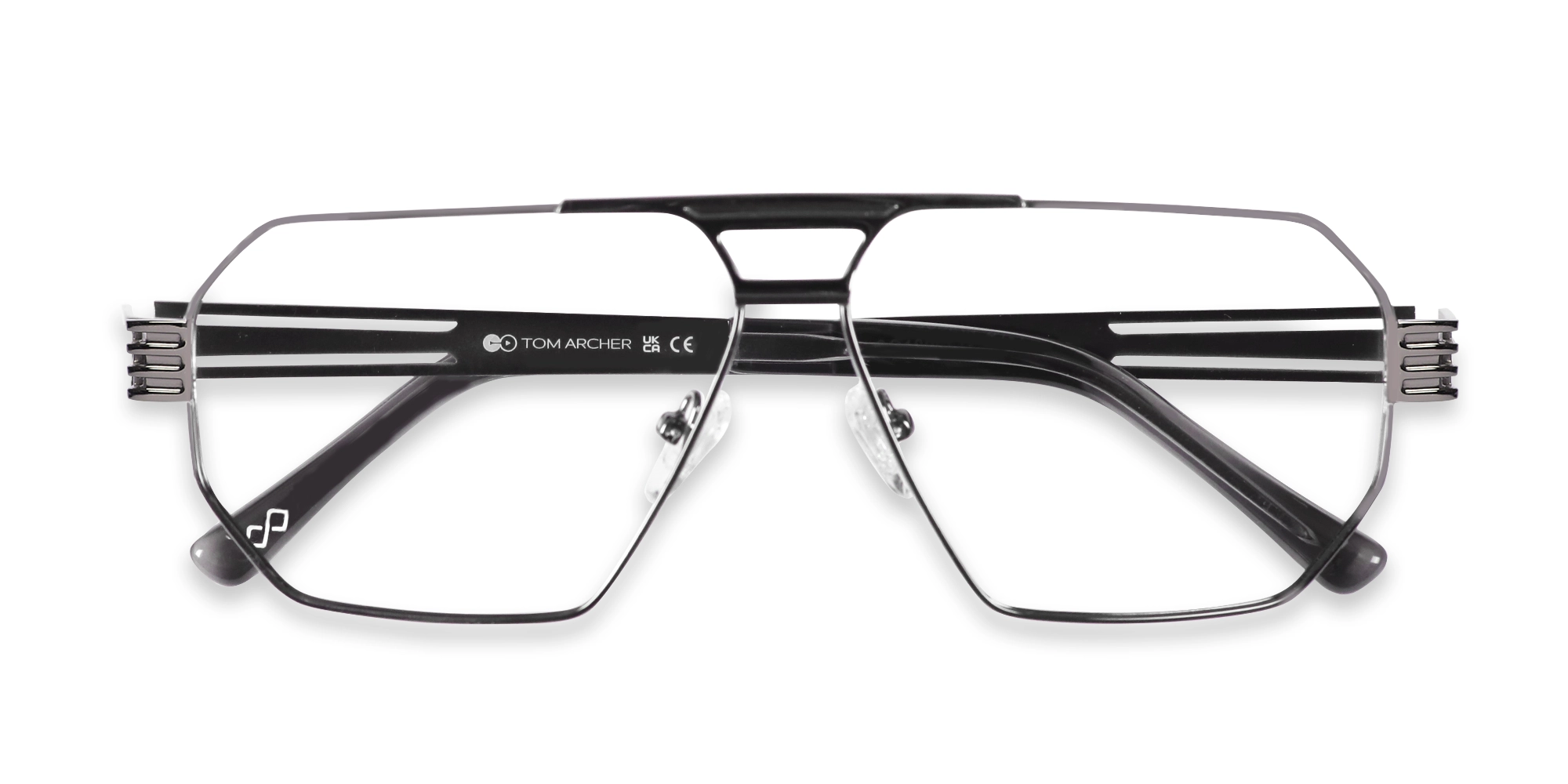 Gunmetal Double Bridge Pilot Glasses-6