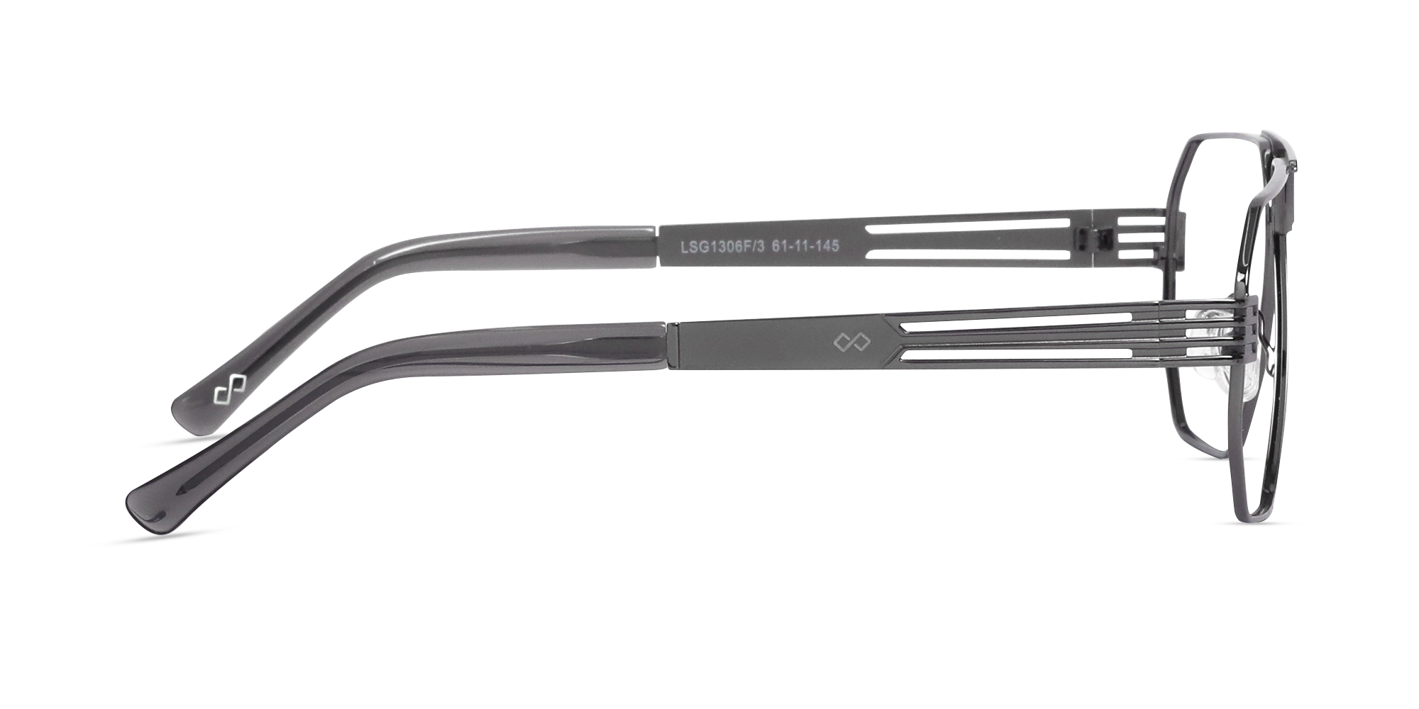 Gunmetal Double Bridge Pilot Glasses-4