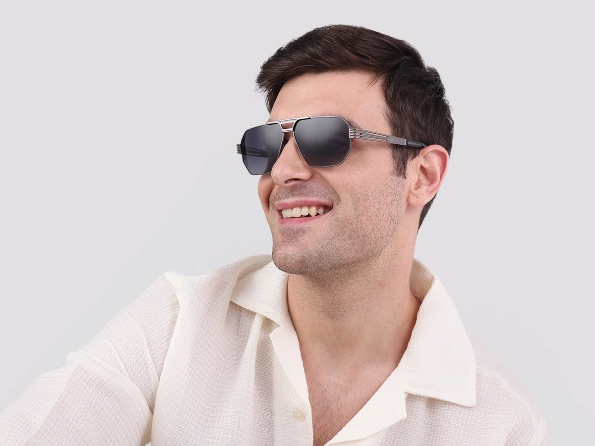 Gunmetal Double Bridge Sunglasses-42