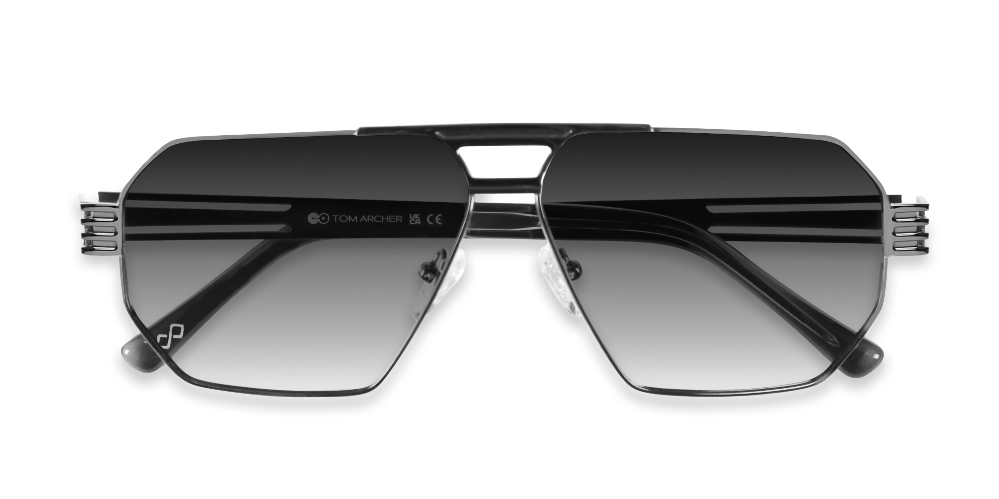 Gunmetal Double Bridge Sunglasses-6