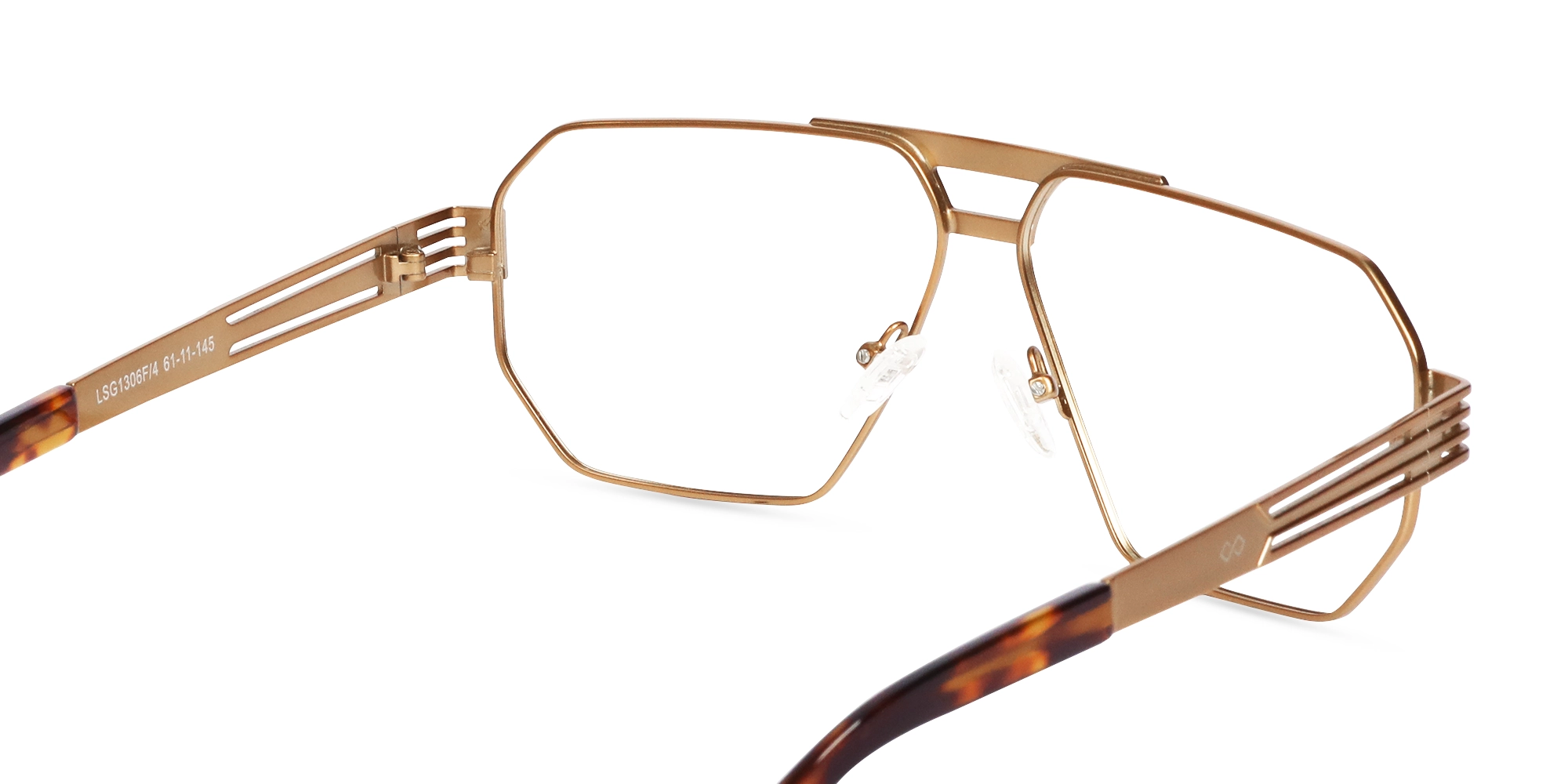 Vintage Gold Double Bridge Pilot Glasses-5