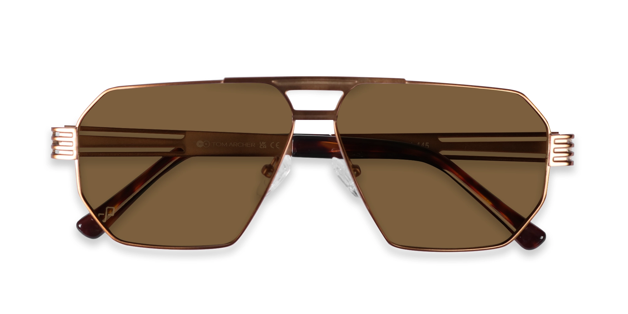 Vintage Gold Metal Double Bridge Sunglasses-6