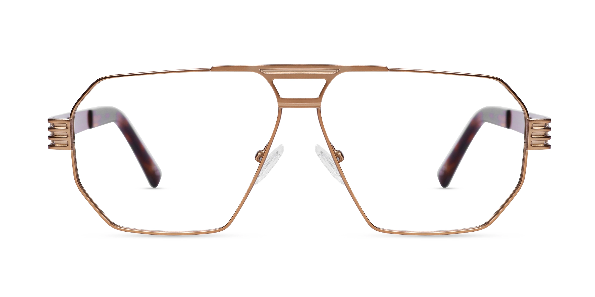 Vintage Gold Double Bridge Pilot Glasses-1