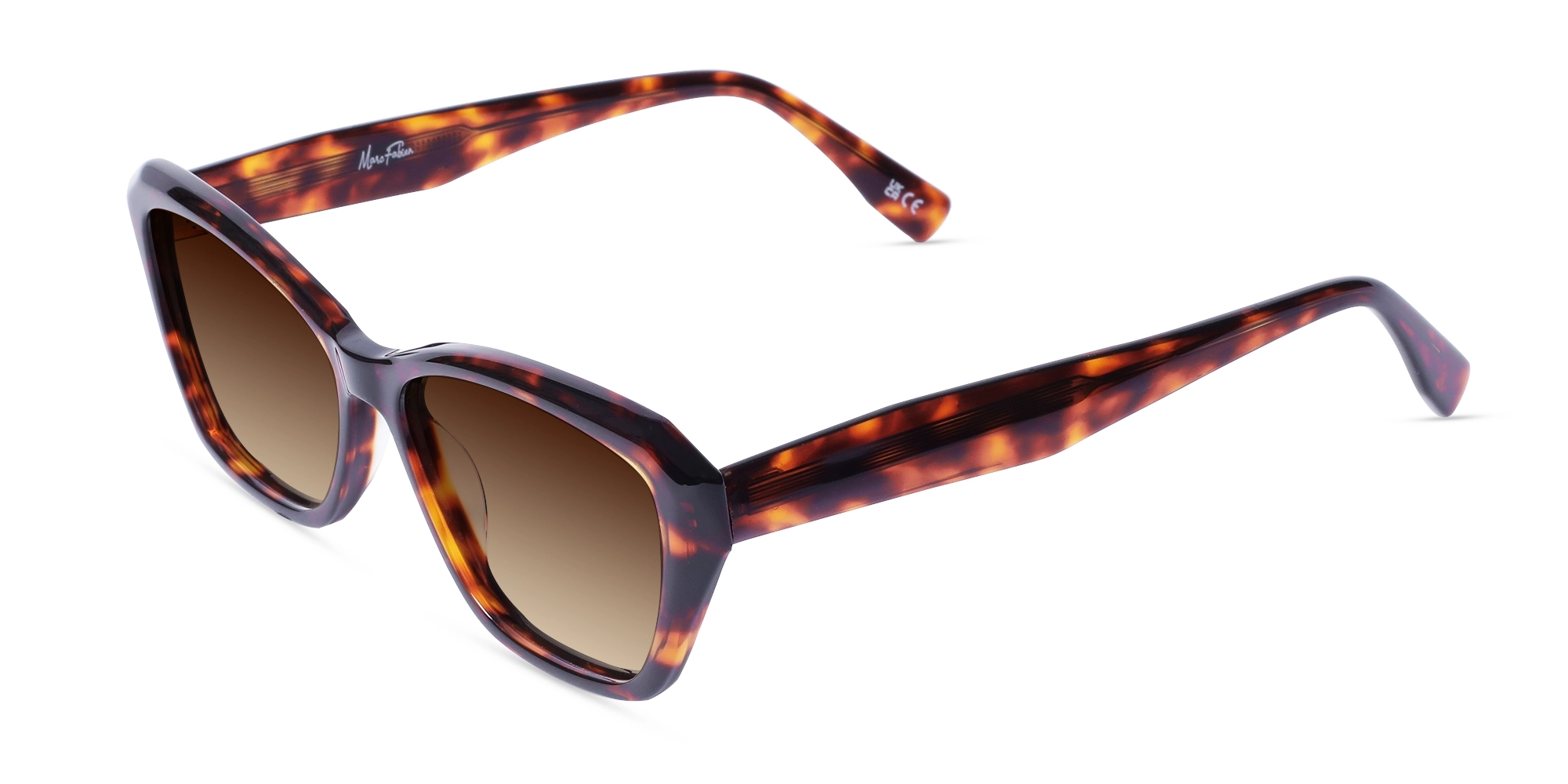 Red Tortoise Square Full-Rim Sunglasses