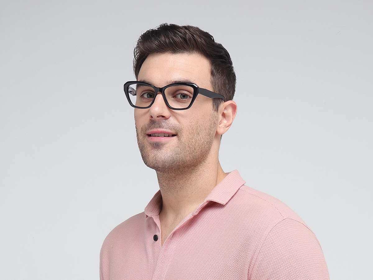 Square Frame Black Glasses-43