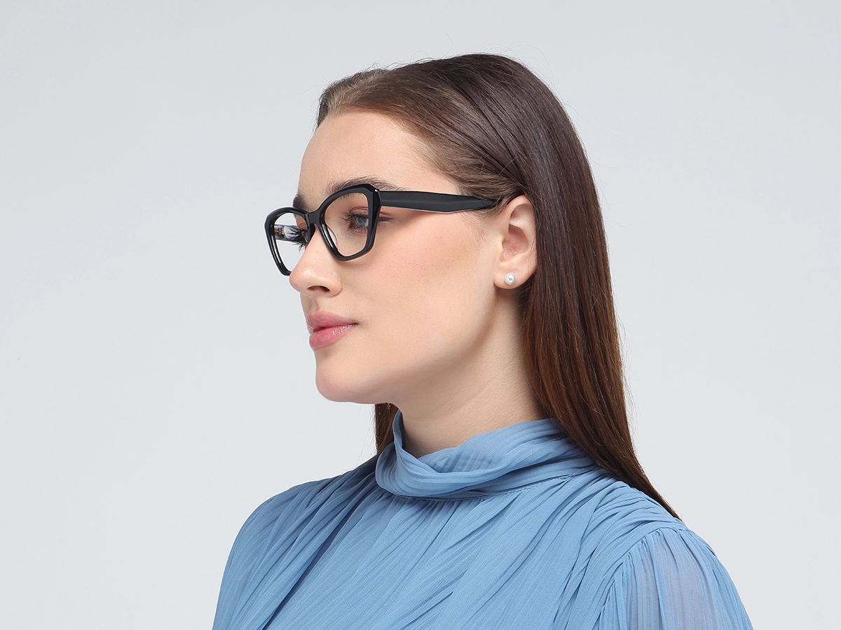 Square Frame Black Glasses-53