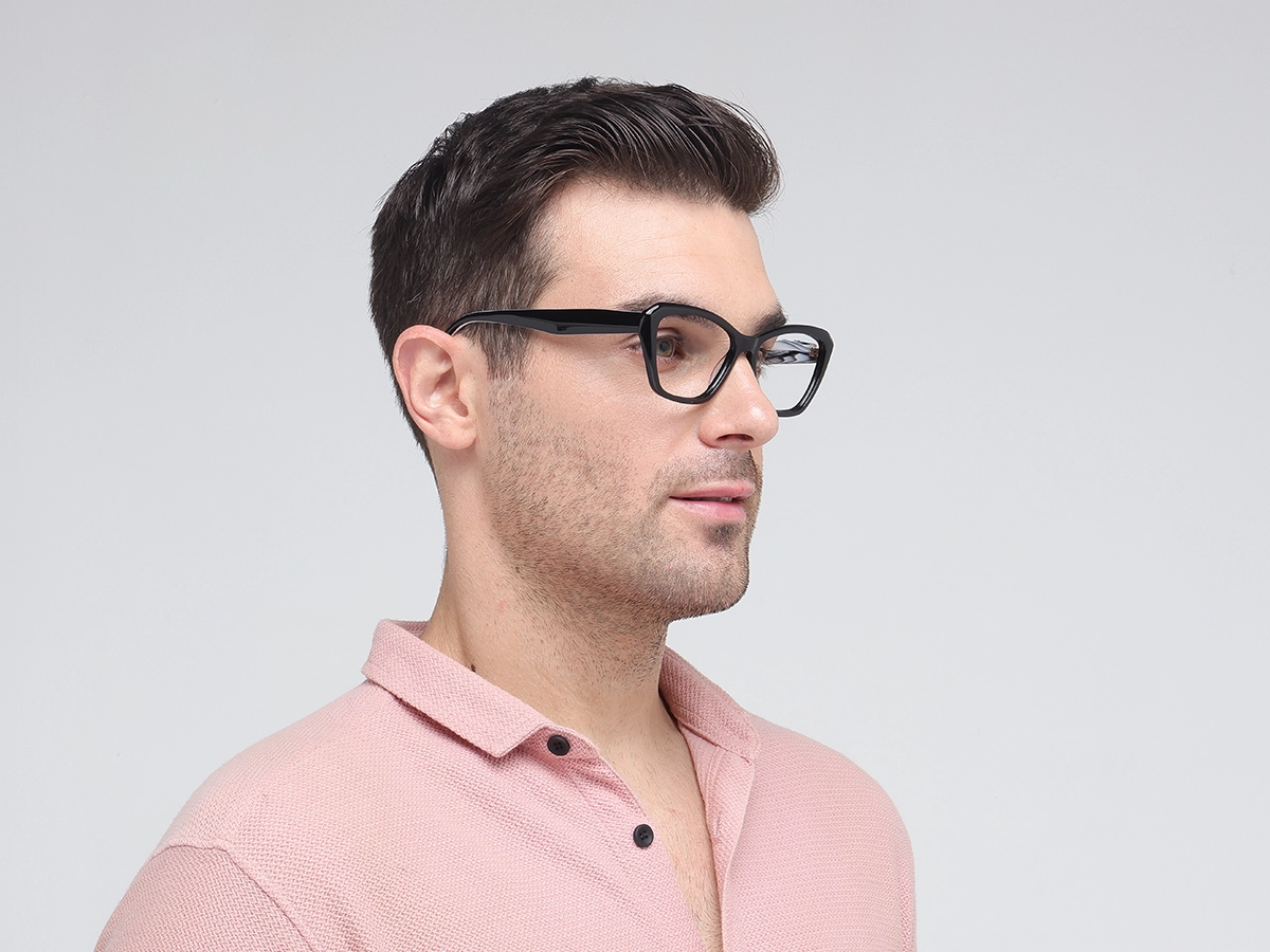 Square Frame Black Glasses-42