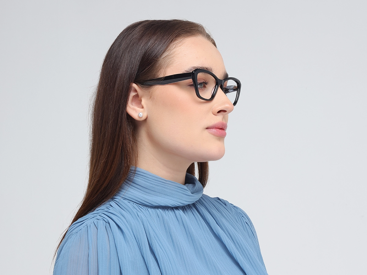 Square Frame Black Glasses-52