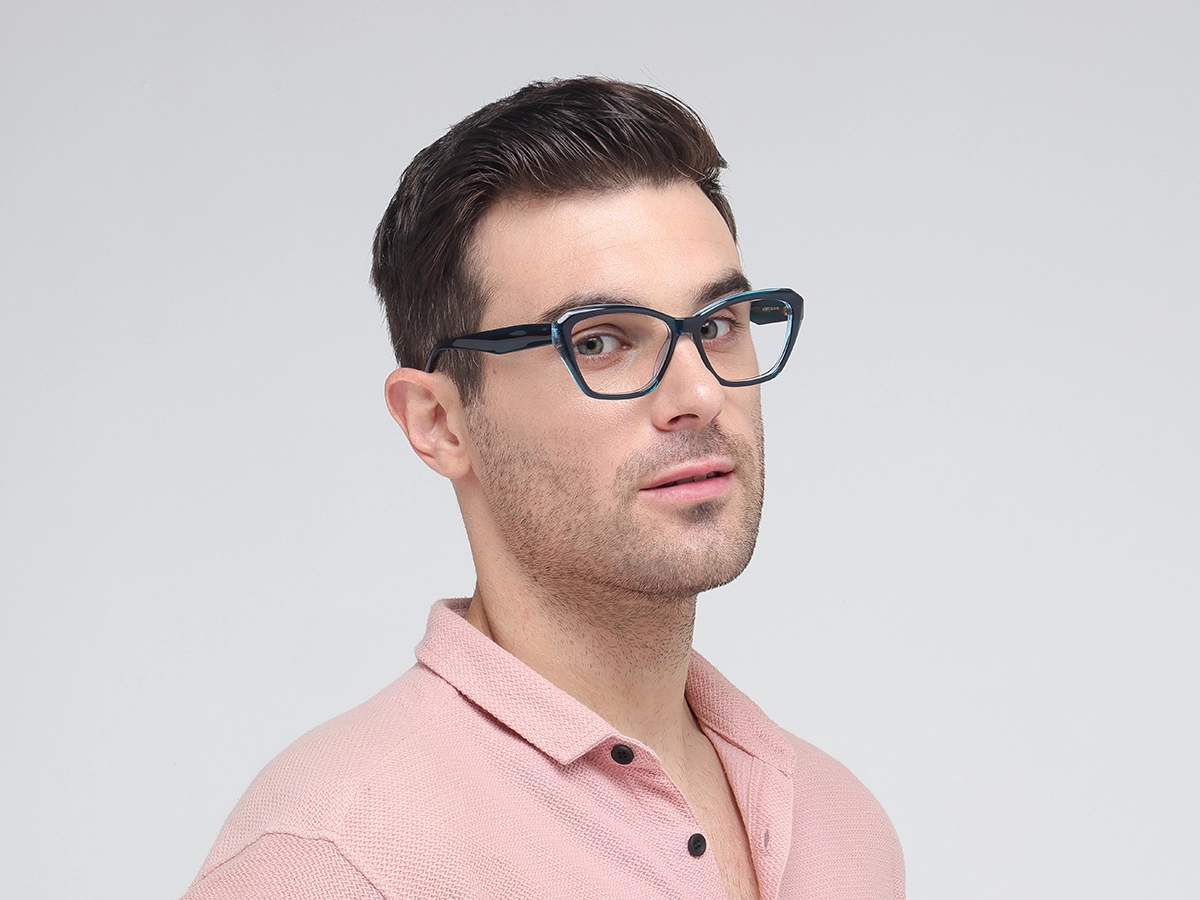 Square Blue Glasses-42