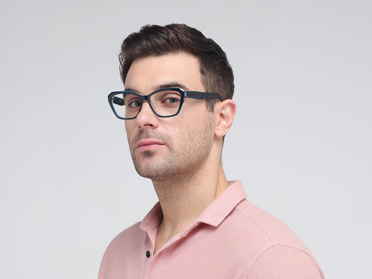 Square Blue Glasses-43