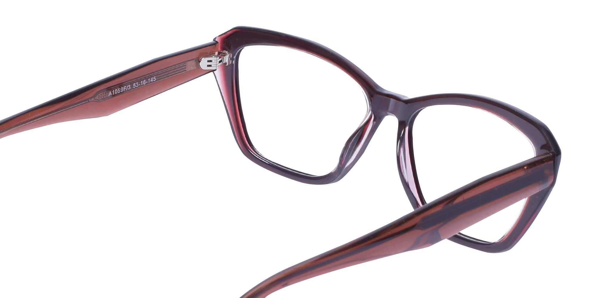 Crystal Plum Butterfly Square Eyeglasses-5