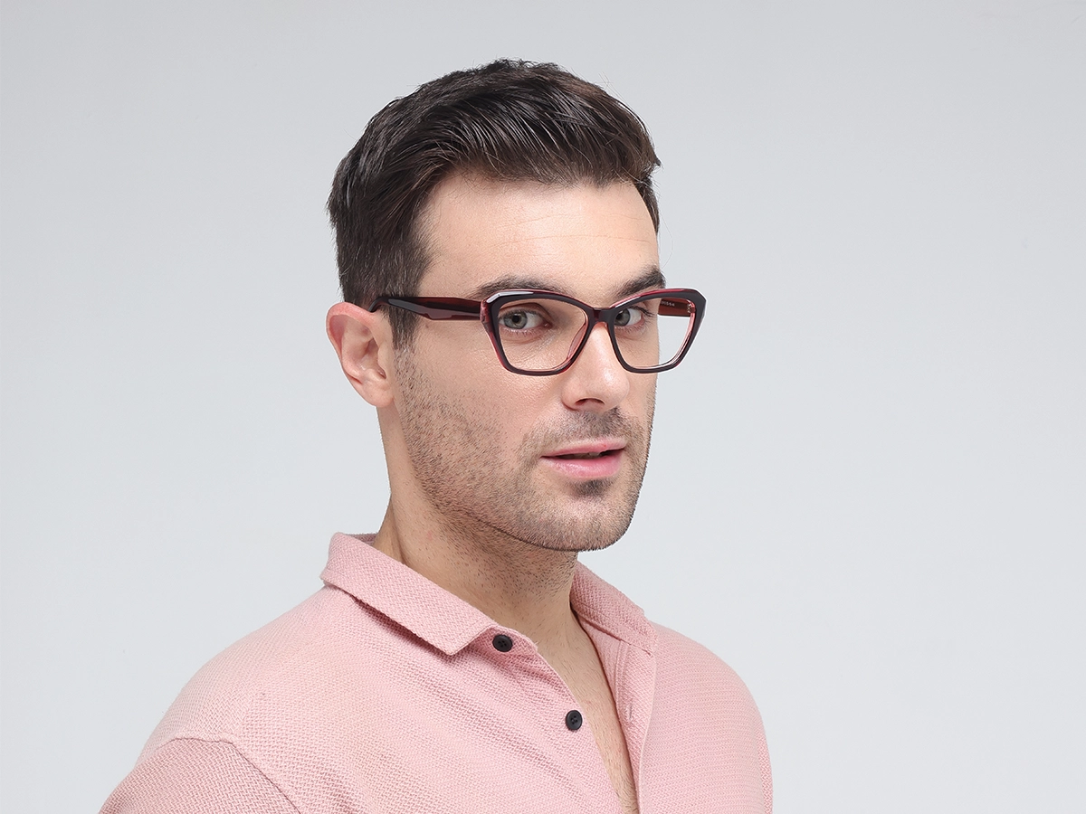 Crystal Plum Butterfly Square Eyeglasses-42