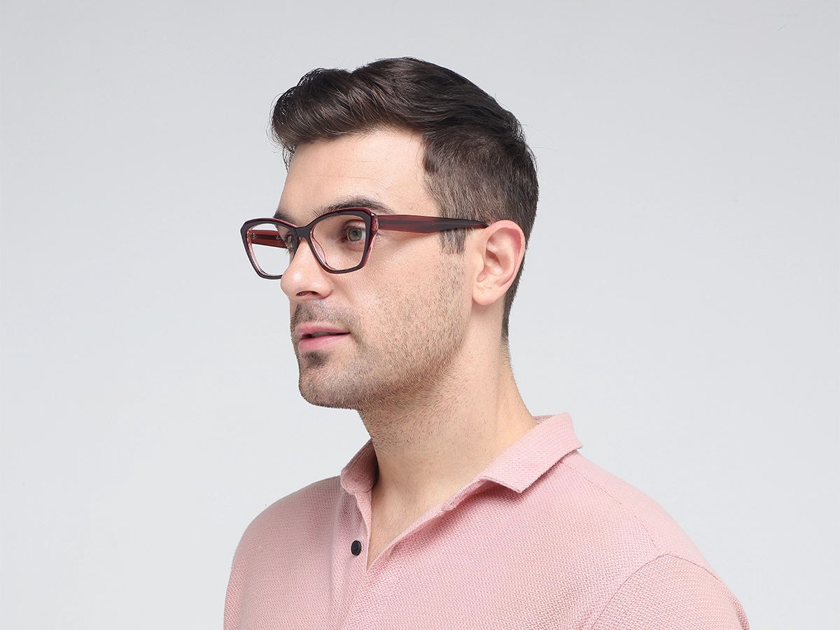 Crystal Plum Butterfly Square Eyeglasses-43