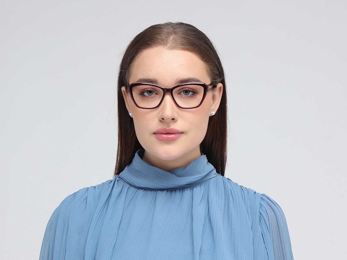 Crystal Plum Butterfly Square Eyeglasses-51