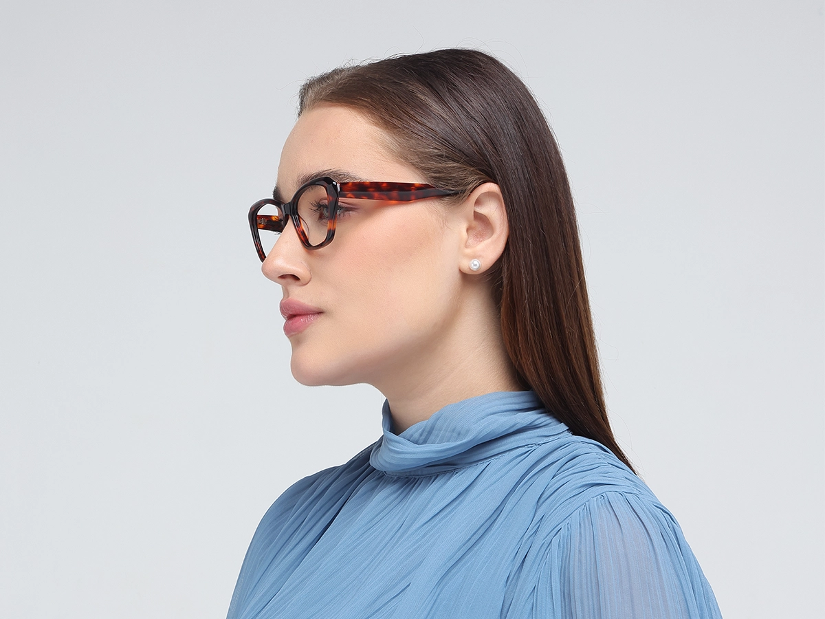 Red Tortoise Square Glasses-53