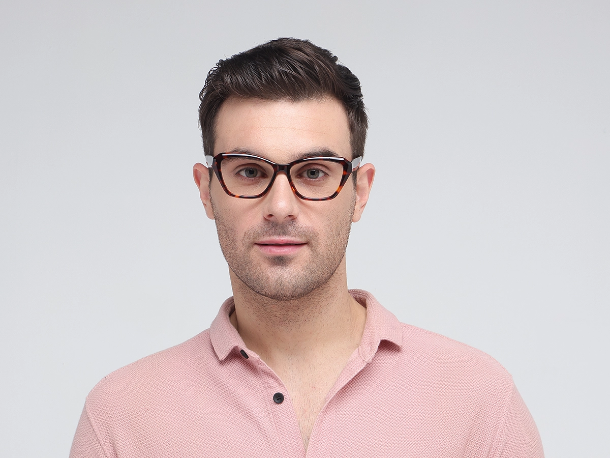 Red Tortoise Square Glasses-41