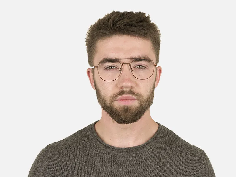 Honey Brown Pilot Square Glasses in Metal - 2