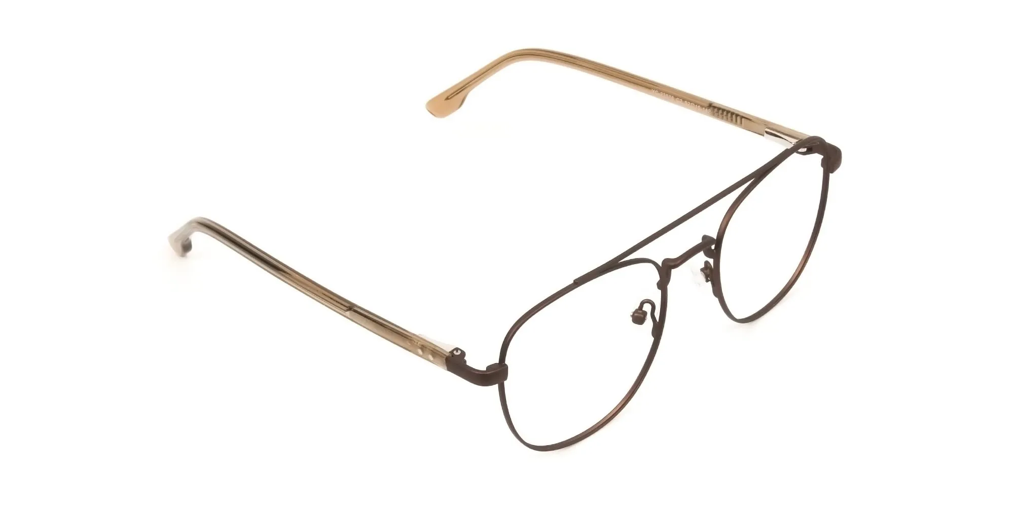 Honey Brown Pilot Square Glasses in Metal - 2