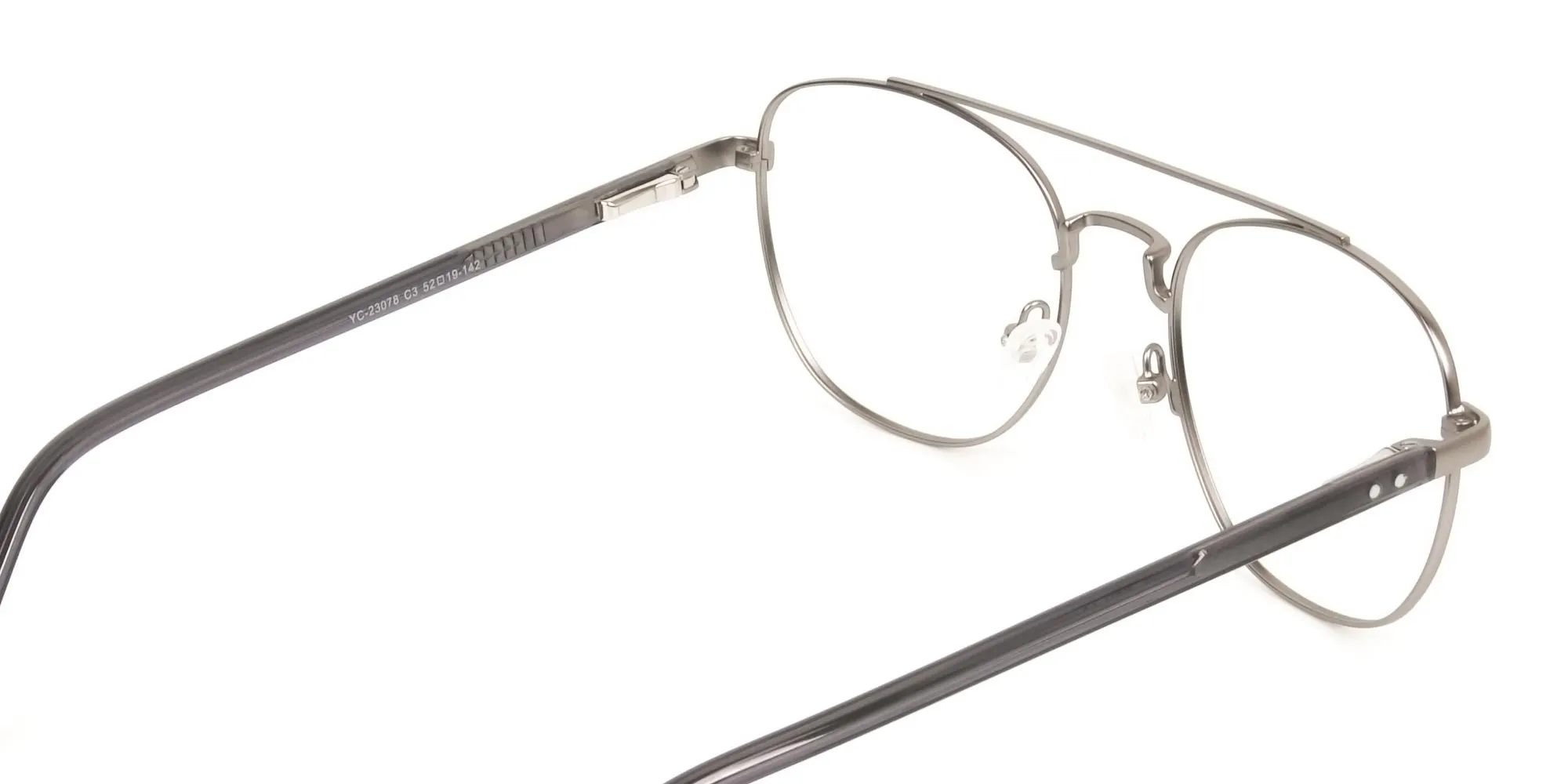 Gunmetal Dark Grey Pilot Square Glasses - 2