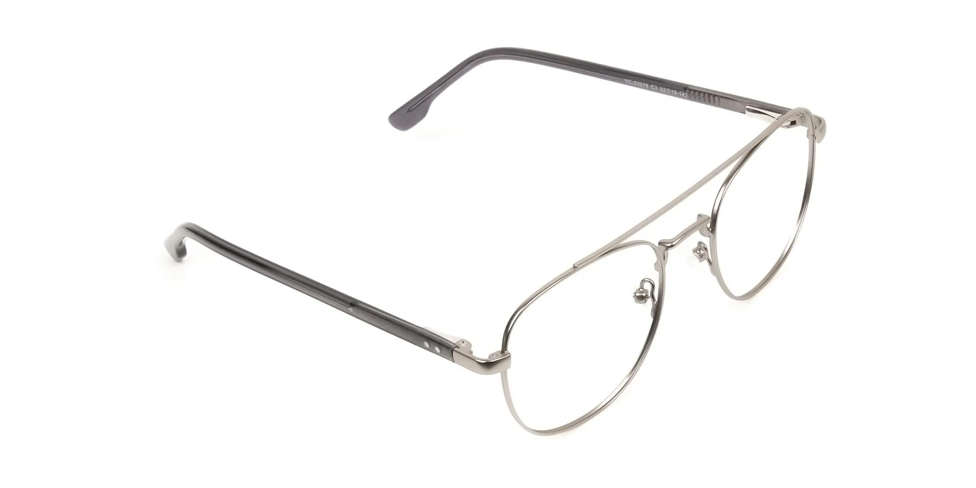 Gunmetal Dark Grey Pilot Square Glasses - 2