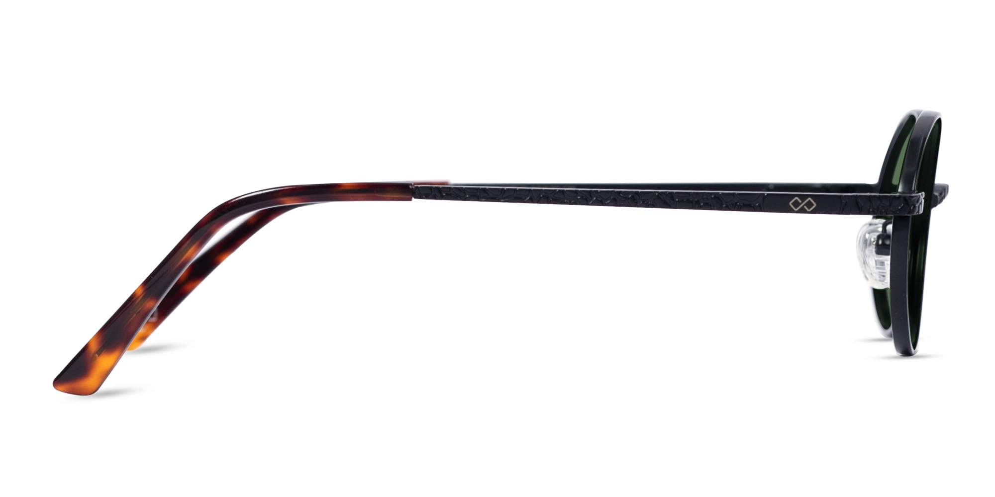 Matte Black Oval Full-Rim Sunglasses 4