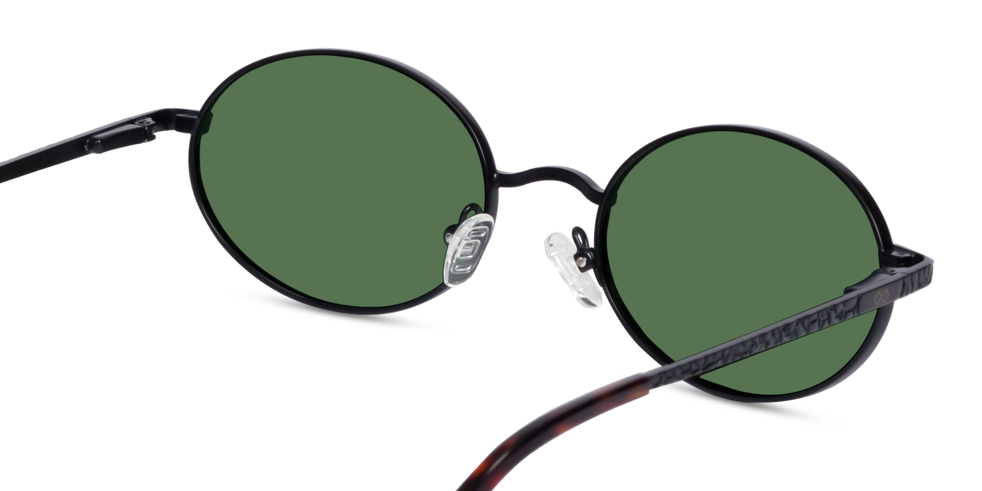 Matte Black Oval Full-Rim Sunglasses 5