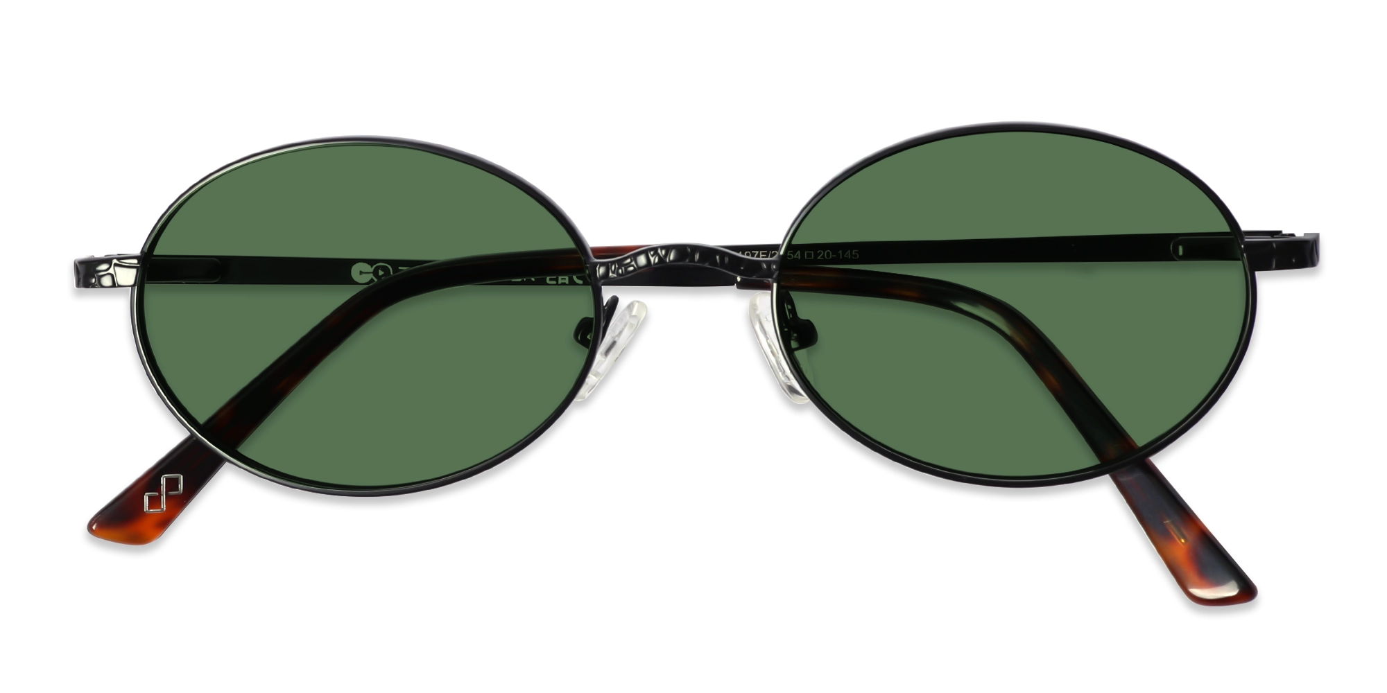 Matte Black Oval Full-Rim Sunglasses 6