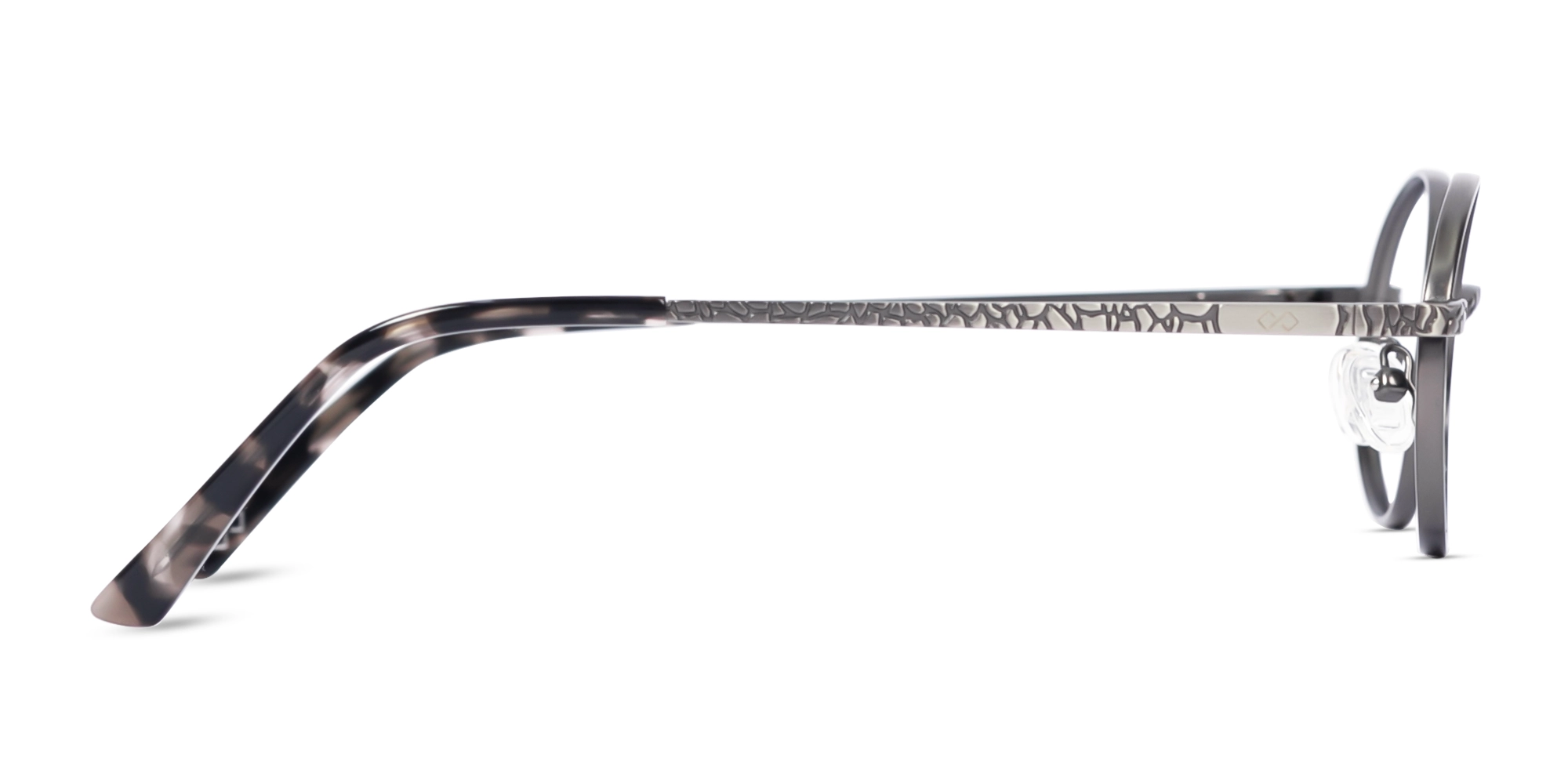 Matte Platinum Silver Oval Metal Glasses