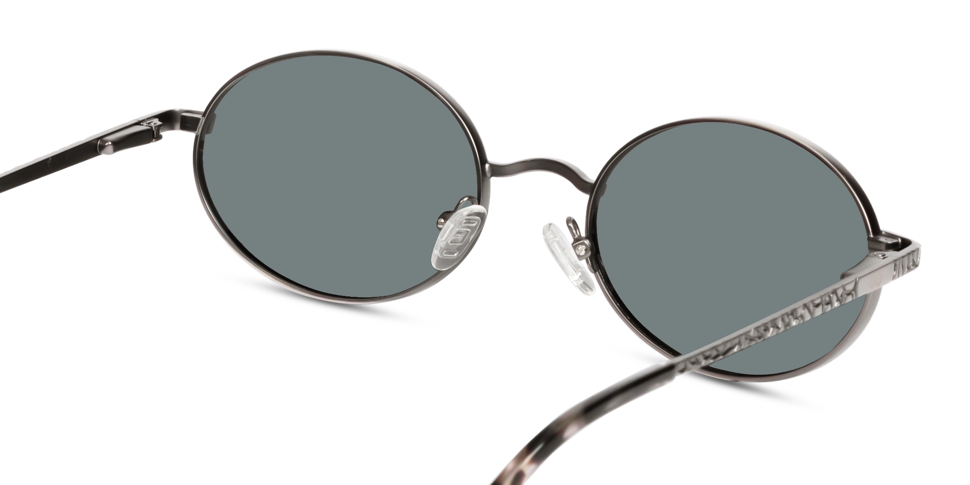 Matte Platinum Silver Oval Full-Rim Sunglasses 5