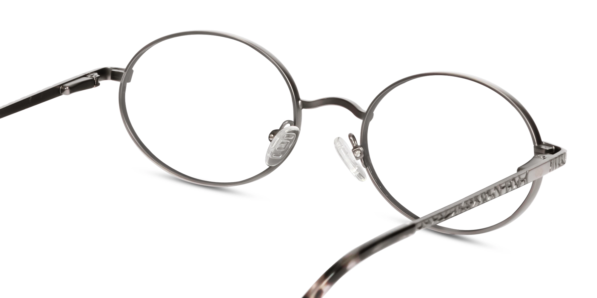 Matte Platinum Silver Oval Metal Glasses