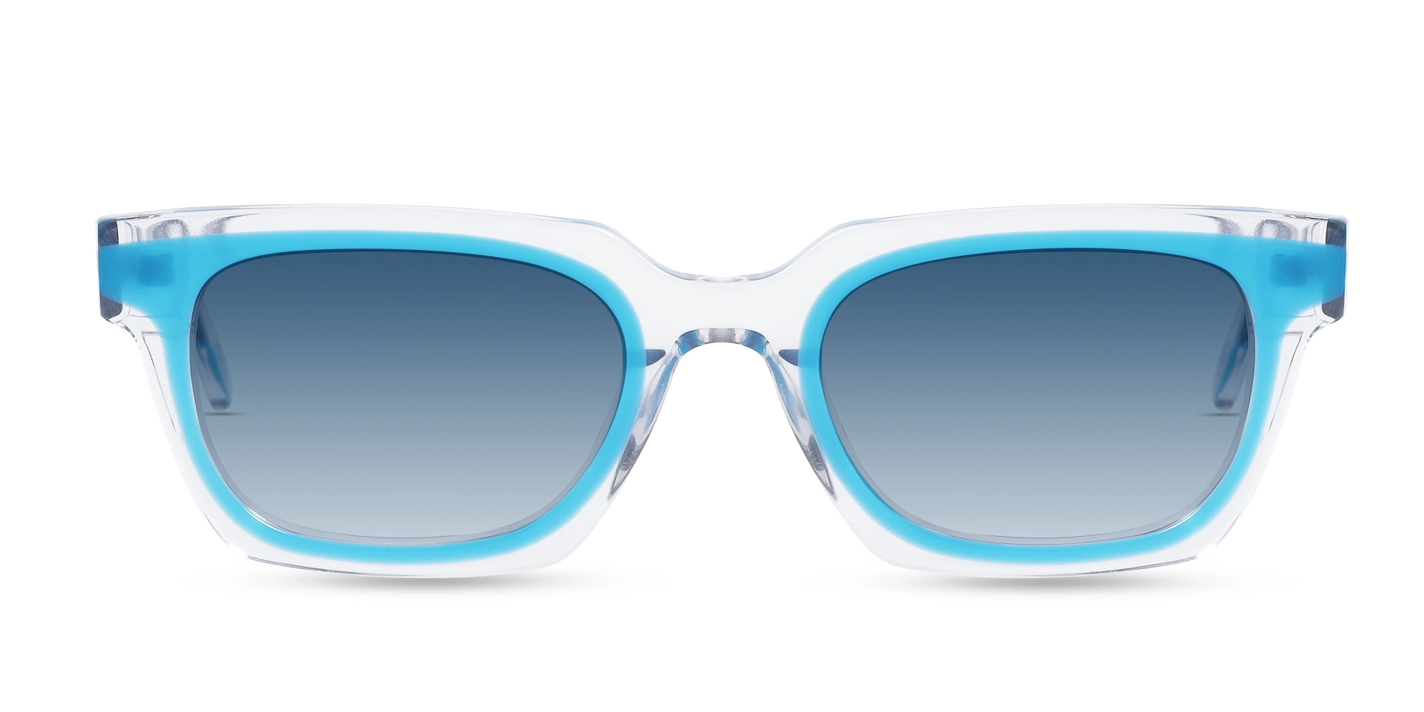 Blue Gradient Rectangle Acetate Sunglasses Blue Gradient Rectangle Acetate Sunglasses