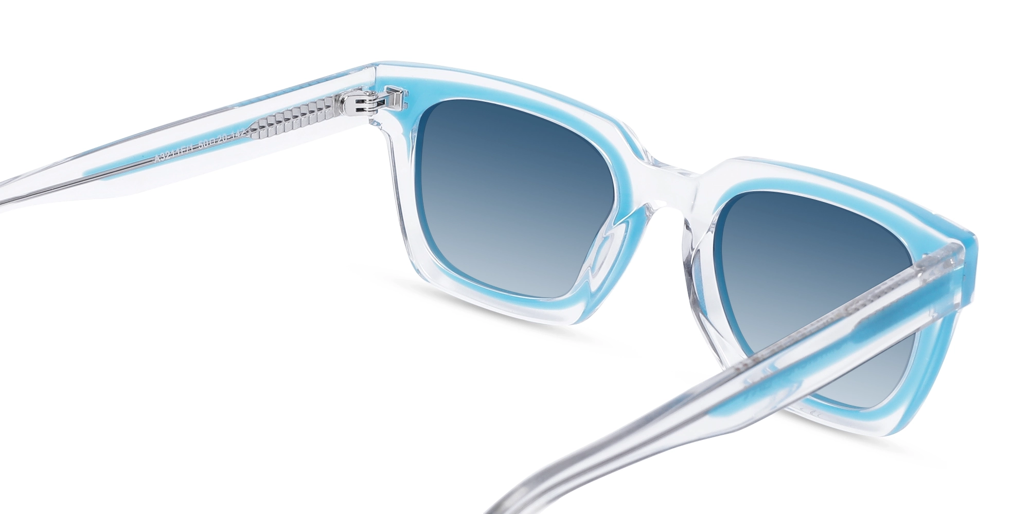 Blue Gradient Rectangle Acetate Sunglasses