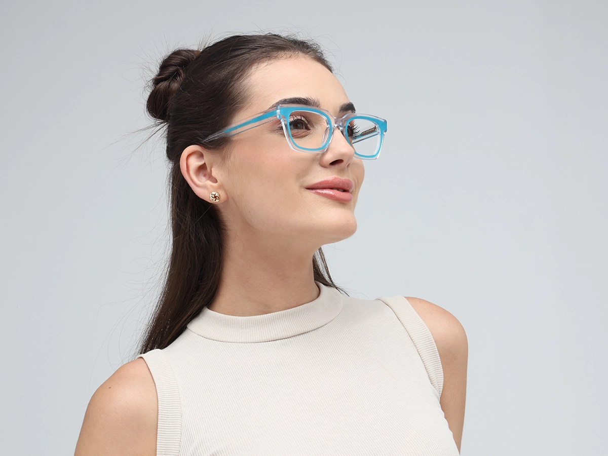 Blue Rectangle Eyeglasses-53