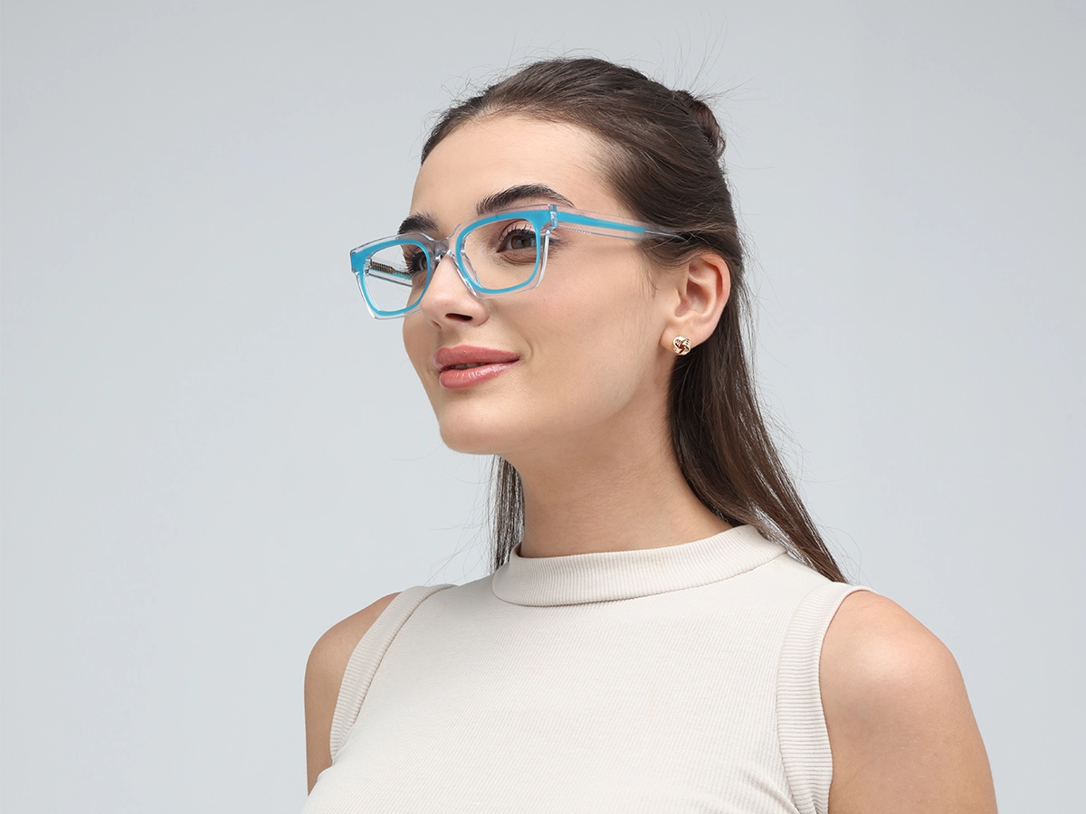 Blue Rectangle Eyeglasses-52