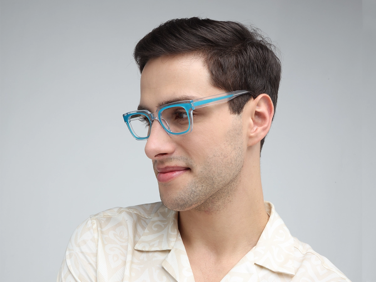 Blue Rectangle Eyeglasses-43