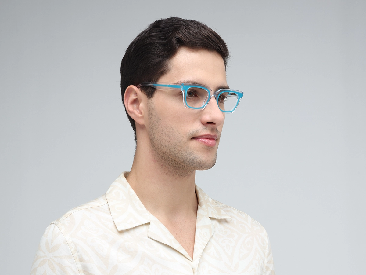 Blue Rectangle Eyeglasses-42