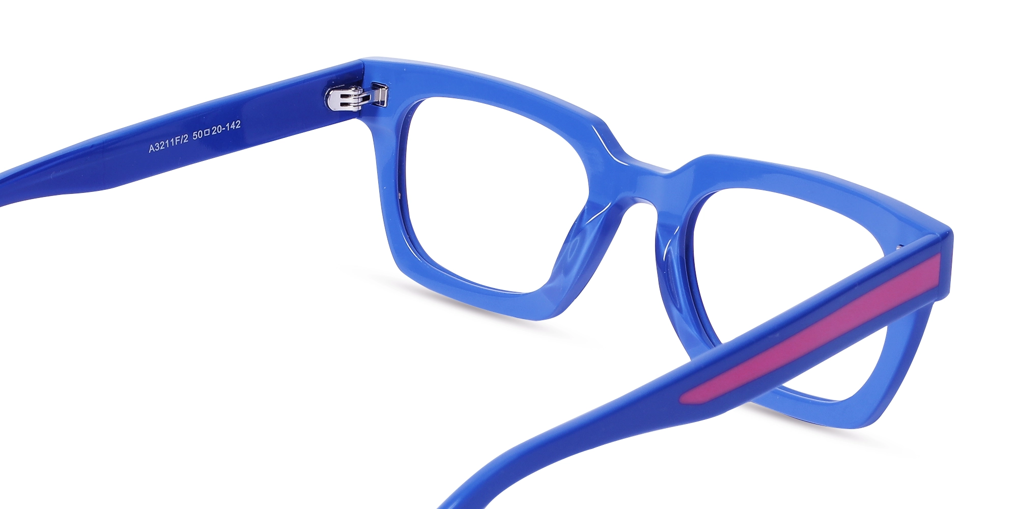 Pink Blue Rectangle Glasses-5