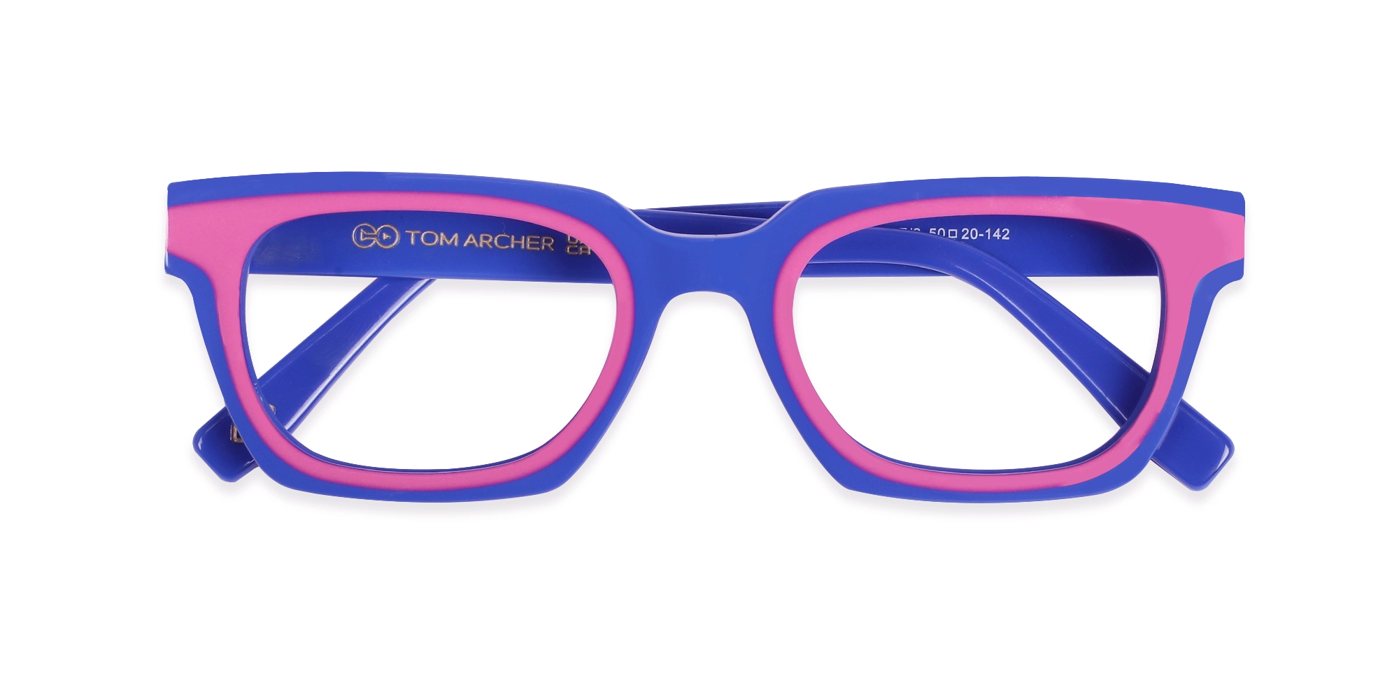 Pink Blue Rectangle Glasses-6