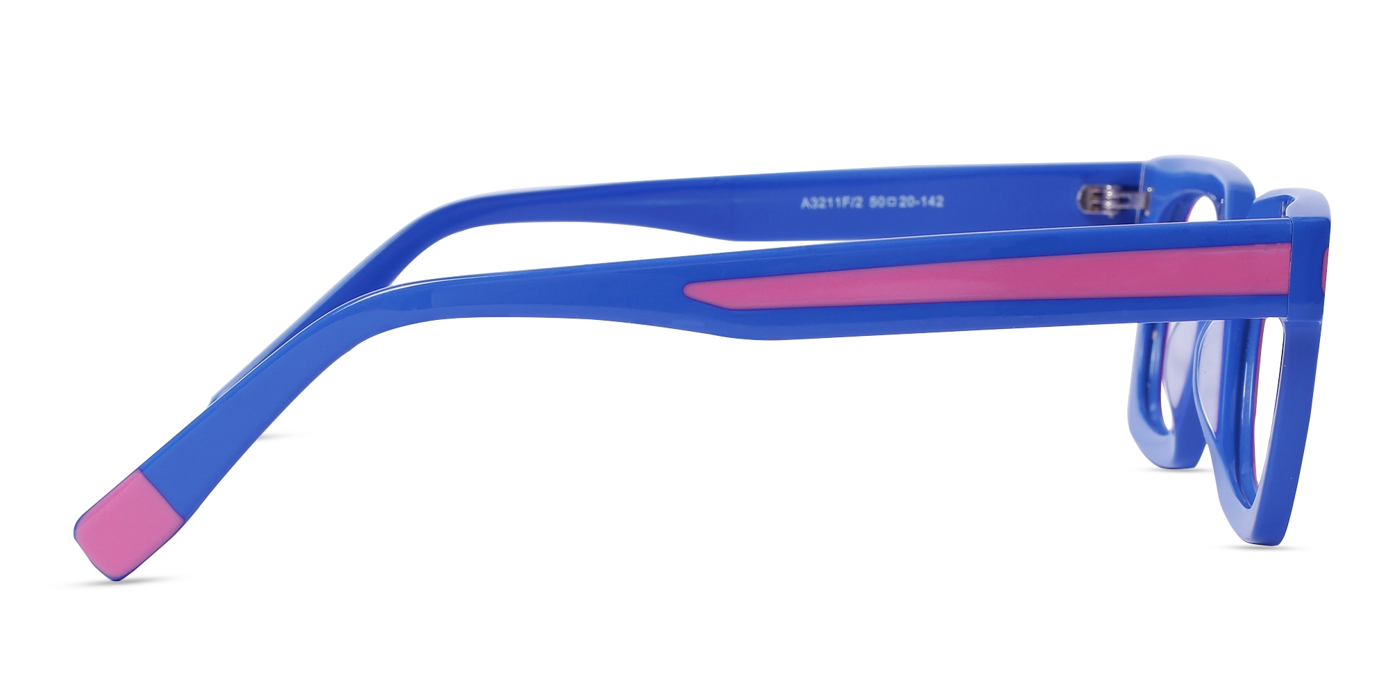 Pink Blue Rectangle Glasses-4