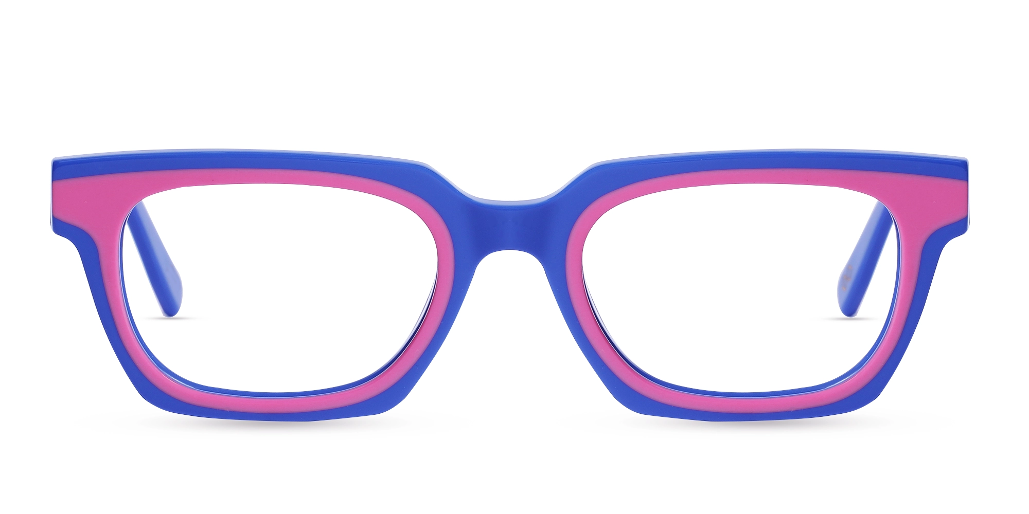 Pink Blue Rectangle Glasses-1