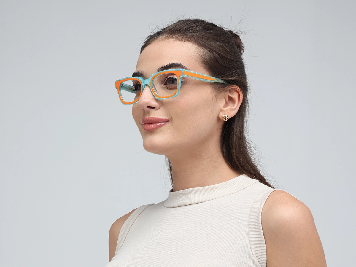Marble Rectangle Glasses-52