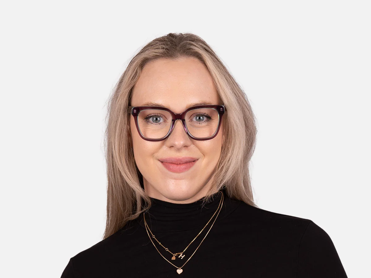Crystal Plum Square Frame Glasses-7