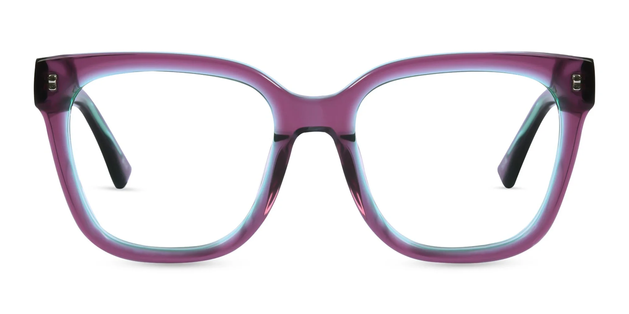 Crystal Plum Square Frame Glasses-1 Crystal Plum Square Frame Glasses-1