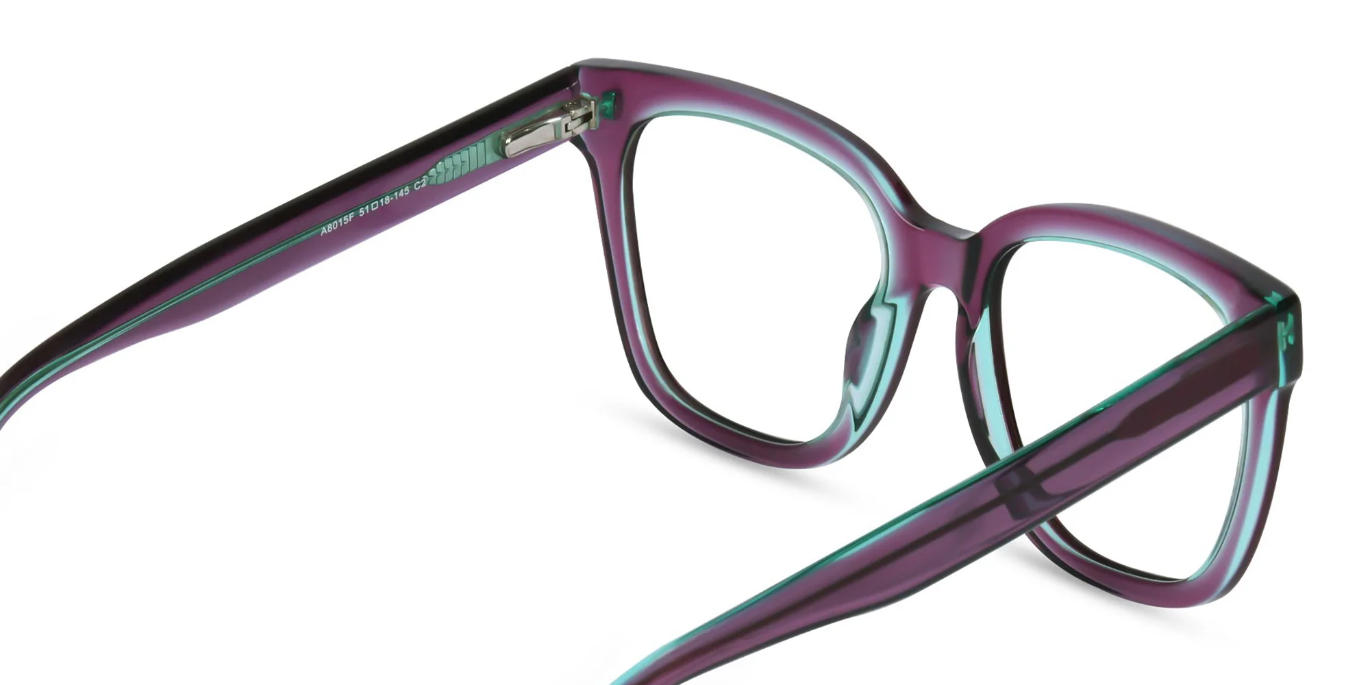 Crystal Plum Square Frame Glasses-5