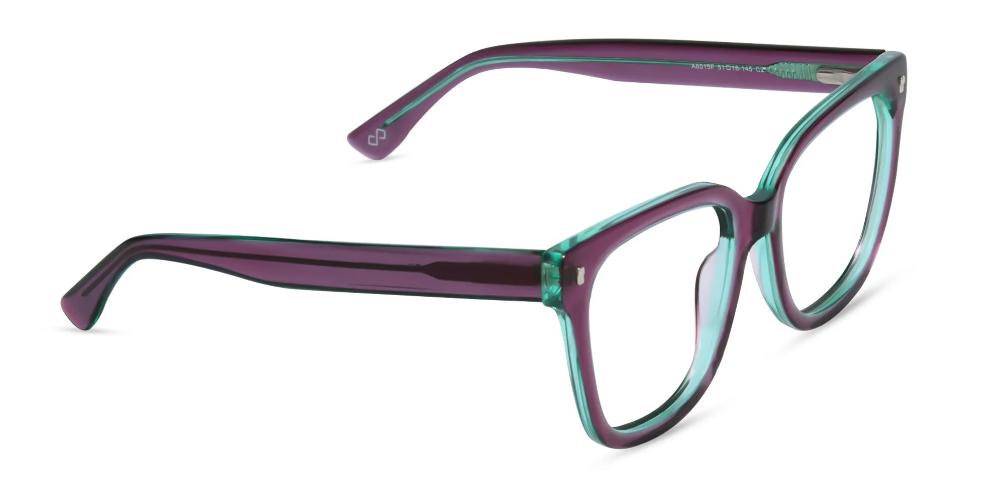 Crystal Plum Square Frame Glasses-2