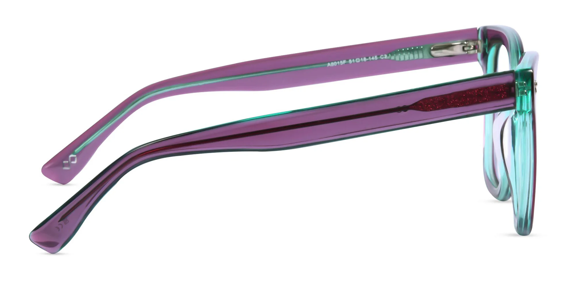 Crystal Plum Square Frame Glasses-4