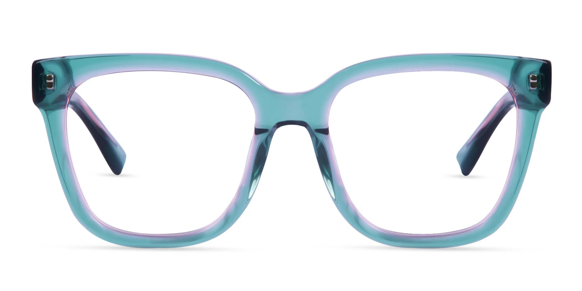 Crystal Teal Green Square Full Rim Glasses-1 Crystal Teal Green Square Full Rim Glasses-1