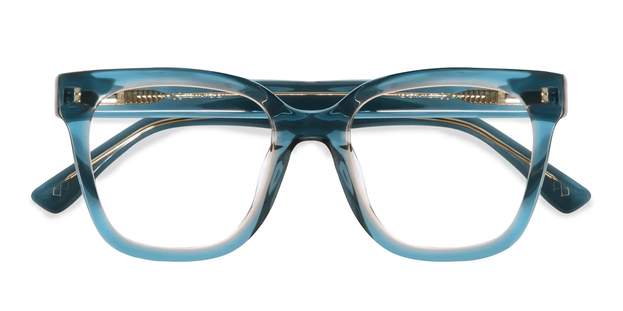 Crystal Blue Square Eyeglasses-6