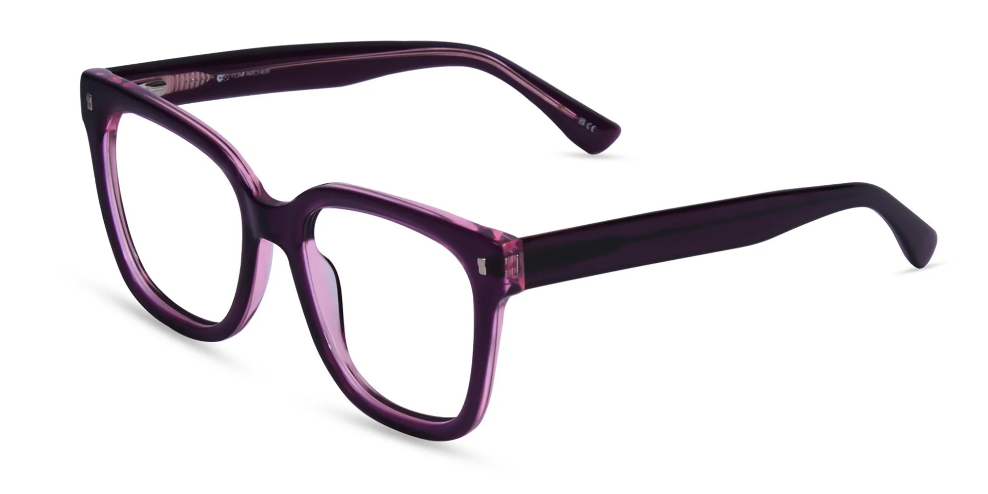 Crystal Purple Acetate Square Glasses-3 Crystal Purple Acetate Square Glasses-3