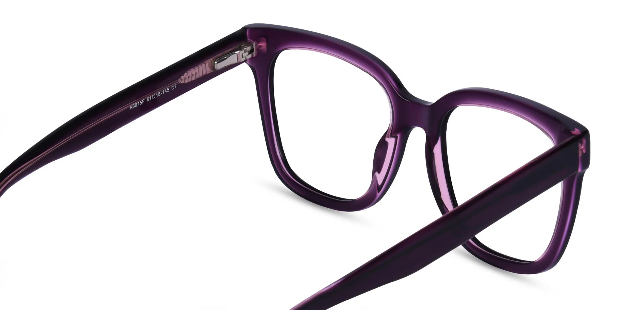 Crystal Purple Acetate Square Glasses-5